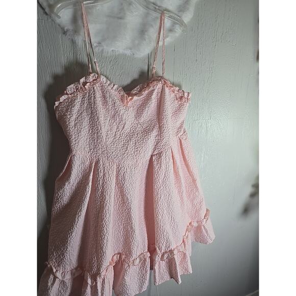 NWOT Babydoll Summer Sweetheart Neckline Peach A Line Dress Womens Plus 3x - Picture 2 of 9